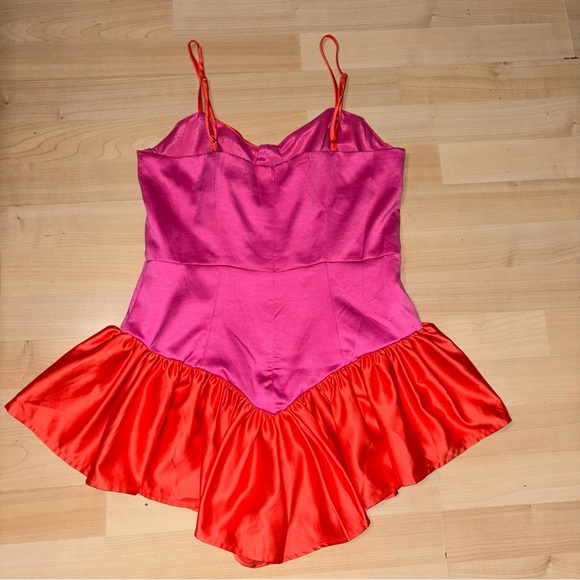 COLLECTIVE THE LABEL Ballerina Hot Pink Women Sz 6 UK10 ASOS Mini Dress Coquette - Picture 3 of 11